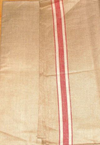 Mangeltuch Rolltuch Leinentuch Mit Rote Bordüre Streifen Ca.  294 X 87 Cm Bild