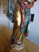 Holz Skulptur Mondsichelmadonna Madonna Geschnitzt Gefasst Ca.  1940 Skulpturen & Kruzifixe Bild 3