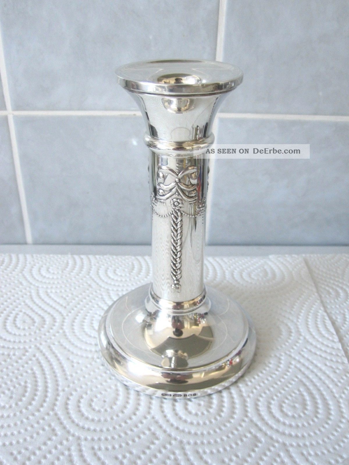 Großer Kerzenleuchter,  925 Er Sterling - Silber,  England,  Birmingham 1993 Objekte nach 1945 Bild