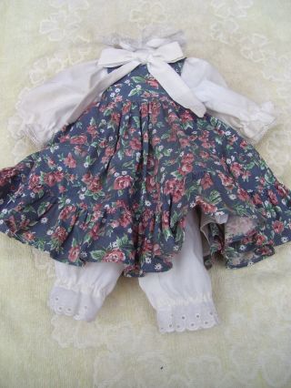 Alte Puppenkleidung Flowery Apron Dress Outfit Vintage Doll Clothes 40 Cm Girl Bild