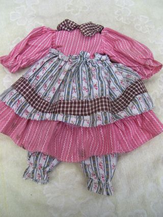 Alte Puppenkleidung Pink Flowery Dress Outfit Vintage Doll Clothes 40cm Girl Bild