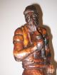 Große Alte Holzfigur Holzfäller Waldarbeiter Geschnitzt Figur Holz Höhe: 49 Cm Holzarbeiten Bild 1