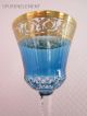 1 Weinglas Cristal Saint Louis France Modell Thistle / Hell Blau Kristall Bild 1
