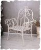 Viktorianischer Gartenstuhl Vintage Sessel Wiess Stuhl Landhausstil Garten Stühle Bild 2