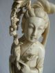 Antike Bein Figur Chinesische Hofdame Frau Bein Schnitzerei China 1900 - 1930 Asiatika: China Bild 9