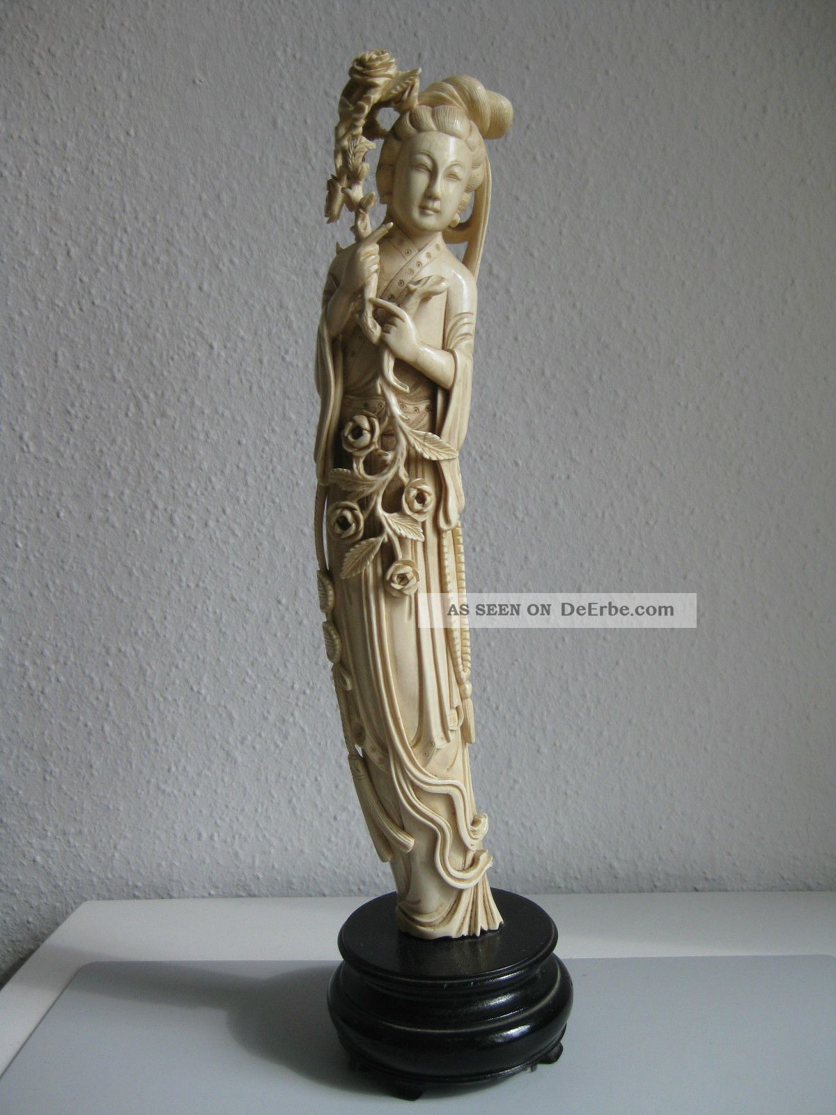 Antike Bein Figur Chinesische Hofdame Frau Bein Schnitzerei China 1900 - 1930 Asiatika: China Bild