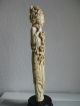 Antike Bein Figur Chinesische Hofdame Frau Bein Schnitzerei China 1900 - 1930 Asiatika: China Bild 3