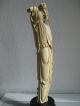 Antike Bein Figur Chinesische Hofdame Frau Bein Schnitzerei China 1900 - 1930 Asiatika: China Bild 5