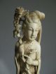 Antike Bein Figur Chinesische Hofdame Frau Bein Schnitzerei China 1900 - 1930 Asiatika: China Bild 6