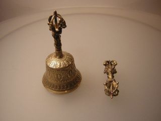 Tempel Glocke & Vajra Aus Tibet - Nepal (metal Bell &vajra) Bild