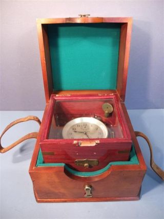 Originaler Hamilton - Marine - Chronometer Inkl.  Transportbox,  Modell 21,  Usa Um 1941 Bild