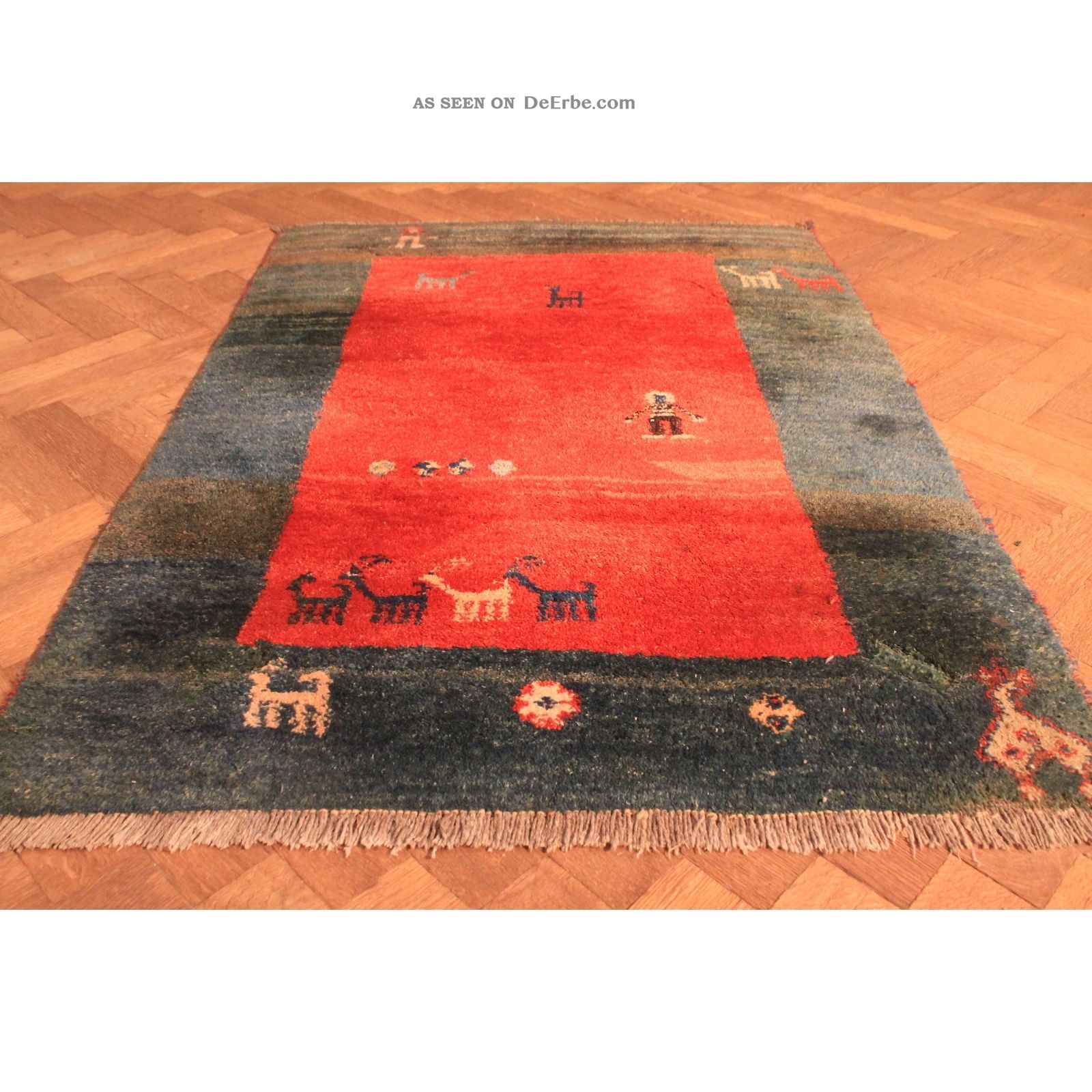 Alt Orginal Handgeknüpfter Orient Teppich Gabbeh Old Rug Carpet Tapis 120x170cm Teppiche & Flachgewebe Bild