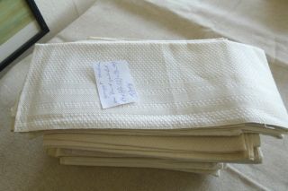 14 Alte Handtücher Durchgewebtes Leinen - Halb - Leinen Mit Webstreifen Um 1920/30 Bild