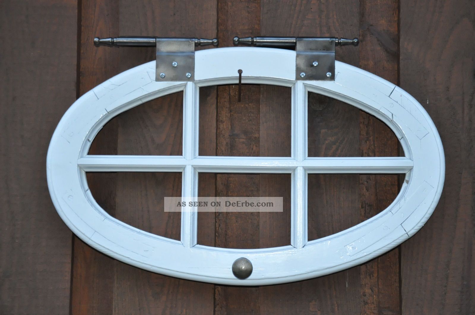 Sehr Schones Antikes Sprossenfenster Holz Orginalbeschlage Oval