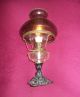 Schöne Große Alte Tischlampe Petroleumlampenstil Jugendstil Glasschirm Zylinder Gefertigt nach 1945 Bild 11