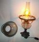 Schöne Große Alte Tischlampe Petroleumlampenstil Jugendstil Glasschirm Zylinder Gefertigt nach 1945 Bild 5