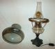Schöne Große Alte Tischlampe Petroleumlampenstil Jugendstil Glasschirm Zylinder Gefertigt nach 1945 Bild 7