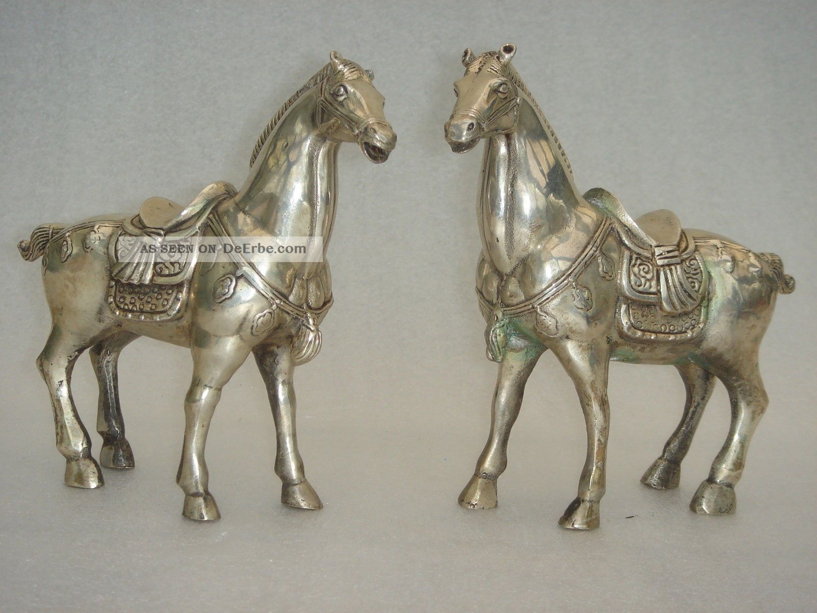 Tang Pferde Tibetsilber Asiatika Tibet China Buddha Tier Figur Skulptur Deko Entstehungszeit nach 1945 Bild