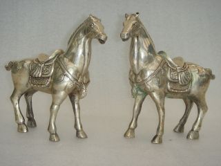 Tang Pferde Tibetsilber Asiatika Tibet China Buddha Tier Figur Skulptur Deko Bild