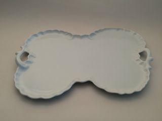 Porzellan Tablett Platte Mit Henkel Schmetterling Muschelrand Top Bild