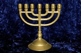 Kleine Menora 12x11cm Leuchter Messing Davidleuchter Kerzenhalter Judaica Bild