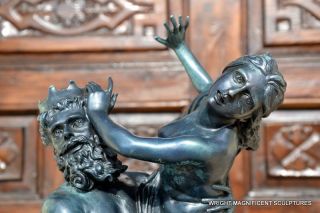 Xl 16kg Raub Der Proserpina Bronzefigur Signiert Bronzeskulptur Bronzefiguren Bild