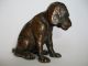 Bronze Hundefigur Sitzender Welpe Tierfigur Signiert Hund Bronze Bild 3
