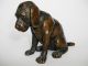 Bronze Hundefigur Sitzender Welpe Tierfigur Signiert Hund Bronze Bild 7
