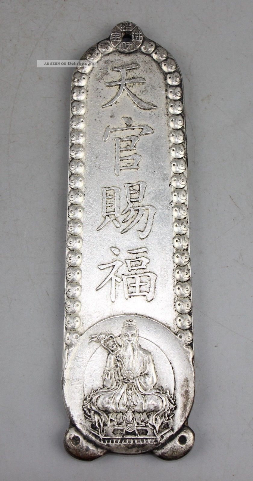 China Silber - Legierung Anhänger 天官赐福 Entstehungszeit nach 1945 Bild