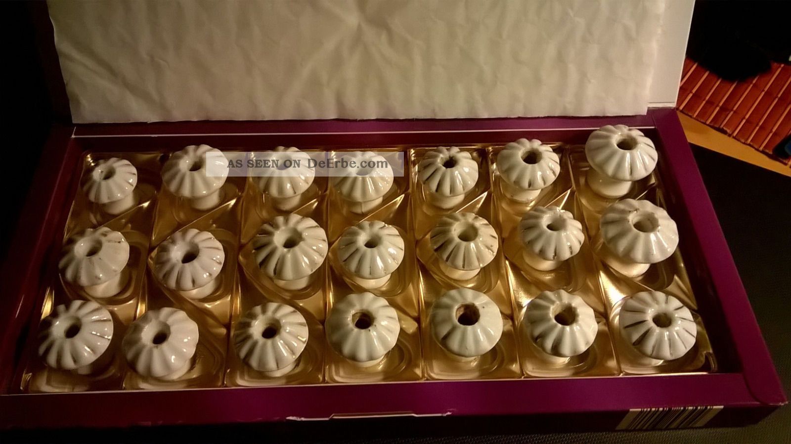 21 Stück Antike Schrankknöpfe Ca. Um 1920 Aus Porzellan