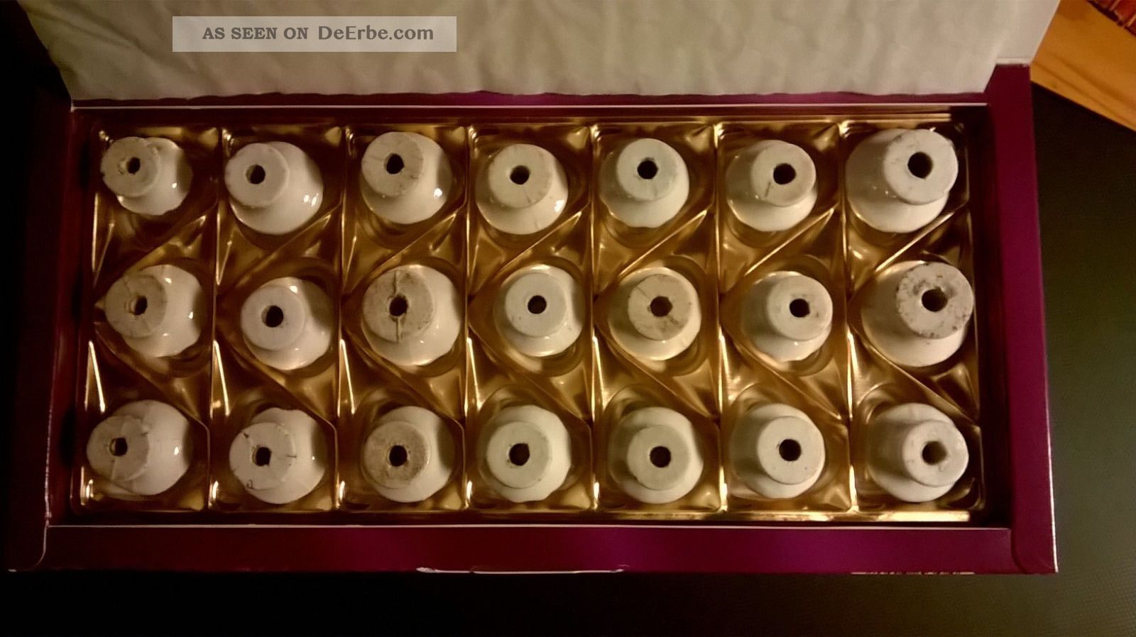 21 Stück Antike Schrankknöpfe Ca. Um 1920 Aus Porzellan