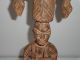Afrikanische Kunst Skulptur Figur Alte Holzfigur Sitzend A.  Thron Deko Entstehungszeit nach 1945 Bild 9