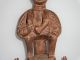 Afrikanische Kunst Skulptur Figur Alte Holzfigur Sitzend A.  Thron Deko Entstehungszeit nach 1945 Bild 8