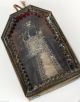 Antike Schwarze Madonna Altötting Klosterarbeit Messinggehäuse Um 1800 C2 Klosterarbeiten Bild 6