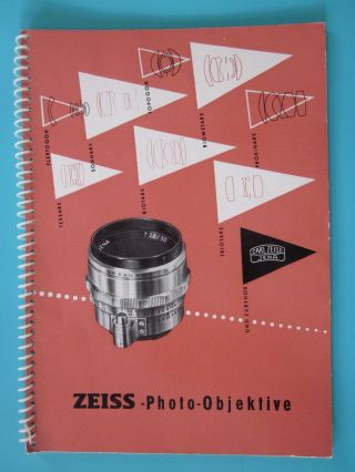 Zeiss Photo Objektive Ringbuchprospekt 1955 - Biotar,  Flektogon Topogon.  50 S. Bild
