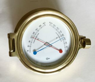 Altes Barigo Schiffs Comfortmeter : Thermometer & Hygrometer Bullauge Bild