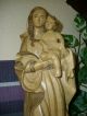 Gr.  Holzfigur - Heiligenfigur - Madonna Mit Kind - Geschnitzt - 41 Cm - Deko - Holzarbeiten Bild 1