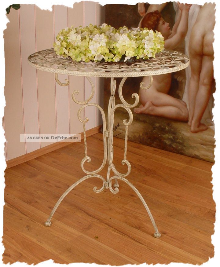 Gartentisch Weiss Tisch Shabby Chic Metalltisch Schmiedeeisen