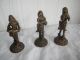 3 Bronze Figuren Mit Instrumenten - Handarbeit Ca.  8 - 8,  5 Cm. Ab 2000 Bild 3