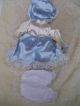 Alte Puppenkleidung Blue Fancy Dress Hat Outfit Vintage Doll Clothes 30 Cm Girl Original, gefertigt vor 1970 Bild 9