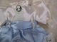 Alte Puppenkleidung Blue Fancy Dress Hat Outfit Vintage Doll Clothes 30 Cm Girl Original, gefertigt vor 1970 Bild 6
