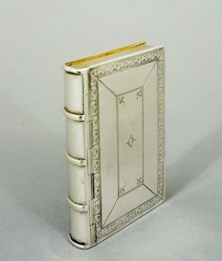 Tabatiere / Schnupftabakdose In Buchform,  800 Silber,  Deutsch Um 1900 Bild
