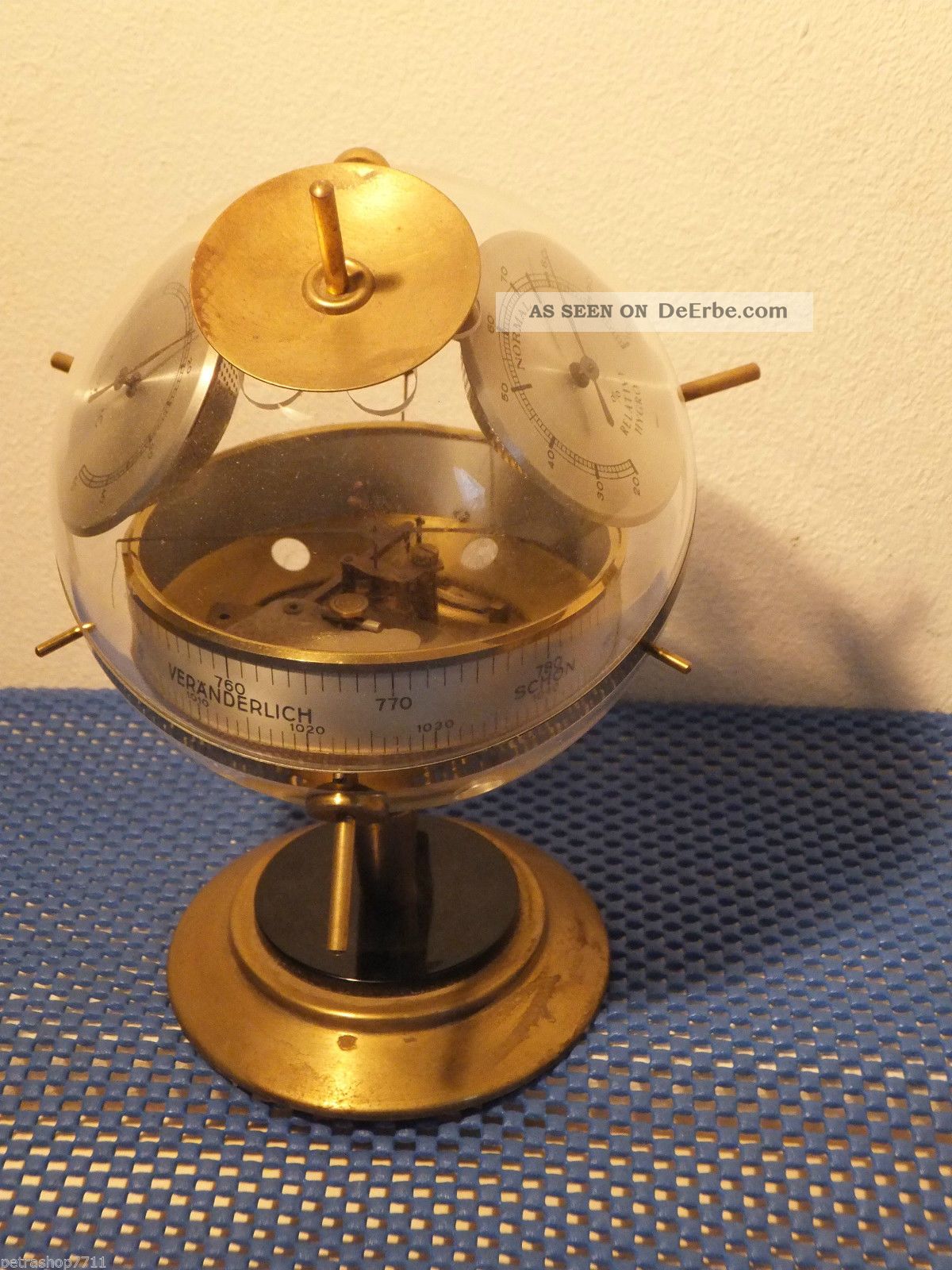 Dachbodenfund,  Sputnik Wetterstation Barometer,  Hygrometer,  Thermometer Wettergeräte Bild