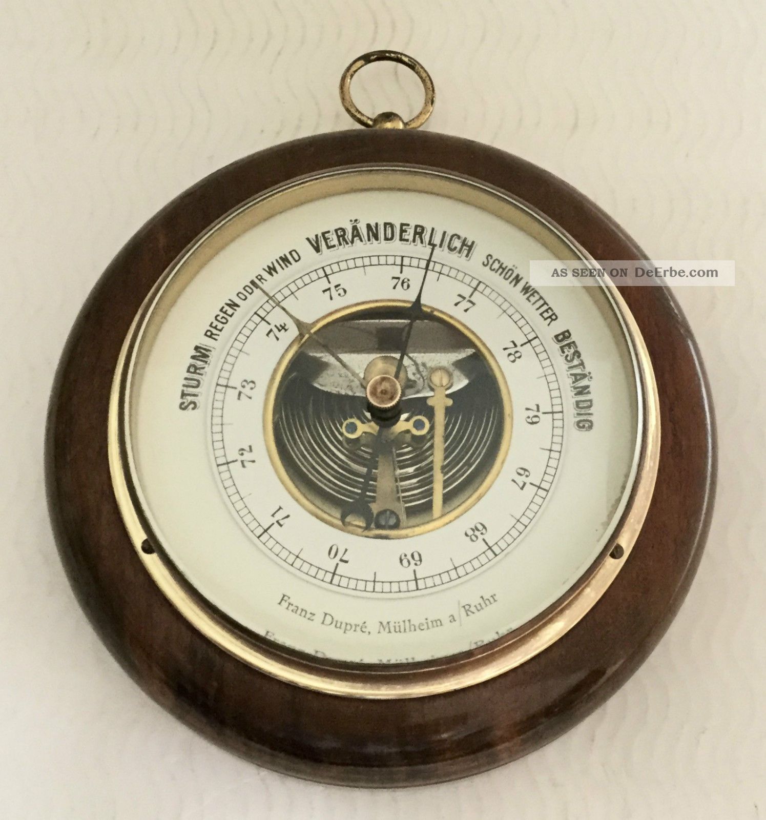 Altes Barometer Wettergerät Von Franz Dupre,  Mülheim Ruhr Wettergeräte Bild