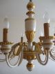 Antiker Kronleuchter Lüster Florentiner Holz Metall 8 Flammig Gold /weiß Gefasst Gefertigt nach 1945 Bild 3