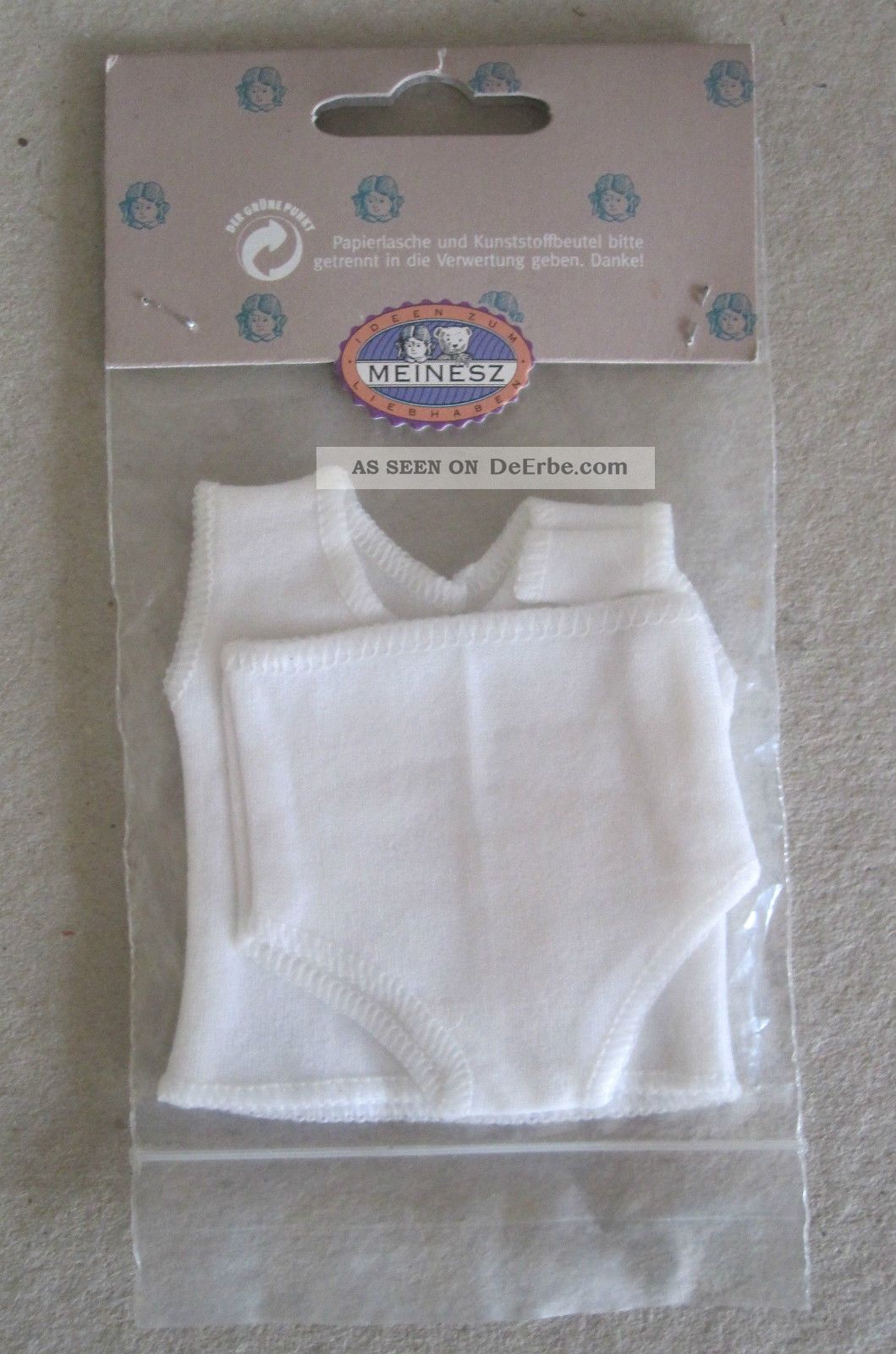 Garnitur Unterhose U.  Unterhemd Für 35 Cm - Puppen Von Meinesz Ovp Nostalgieware, nach 1970 Bild