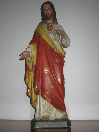 Jesus Christus Statue | Antike Skulptur | Heiligenfigur | 80 Cm | 100 Jahre Alt Bild