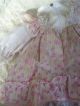 Alte Puppenkleidung Whitepink Frilly Dress Outfit Vintage Doll Clothes 40cm Girl Original, gefertigt vor 1970 Bild 7