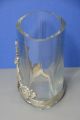 Ovale Krisall Vase Mit Silber Verzierung Dekorglas Bild 3