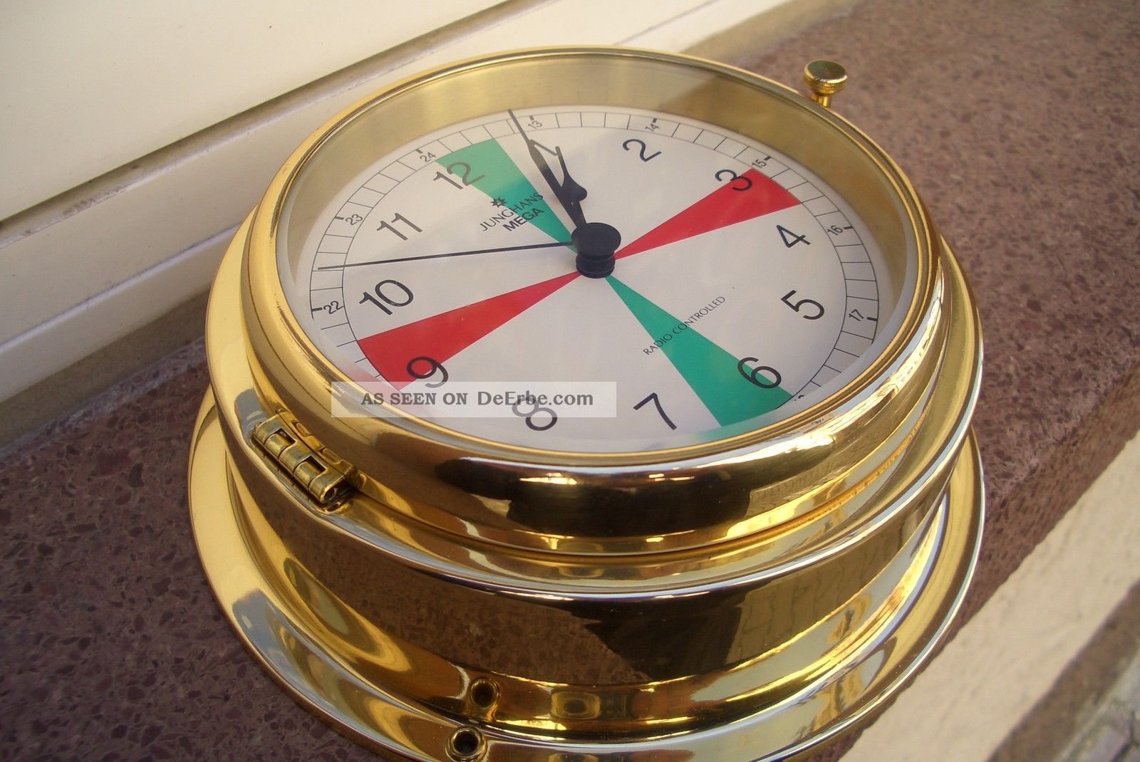 Junghans Mega Radio Controlled Schiffsuhr Wanduhr Quartz " Ø 18, 5 Cm " Top